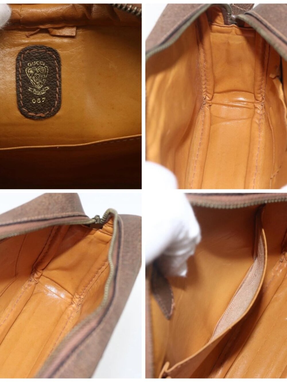 GUCCI GG Supreme Web Sherry Line Shoulder Bag PVC Beige Auth 161685 - Picture 15 of 16